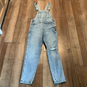 Old Navy sz 2 jean bibs distressed euc